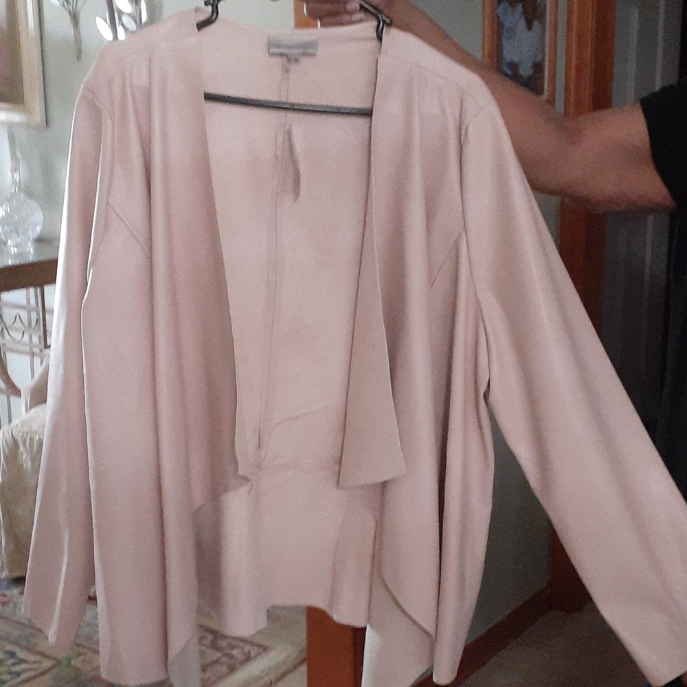 New never worn pink faux leather jacket